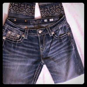 Miss Me, size 29, cuffed jeans. Lightly worn.